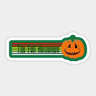 Fall Horsemen Retro Banner Pumpkin Sticker